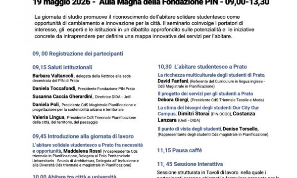 PRATO CITTA&rsquo; UNIVERSTARIA  L&rsquo;ABITARE SOLIDALE STUDENTESCO COME VOLANO DI INNOVAZIONE URBANA 